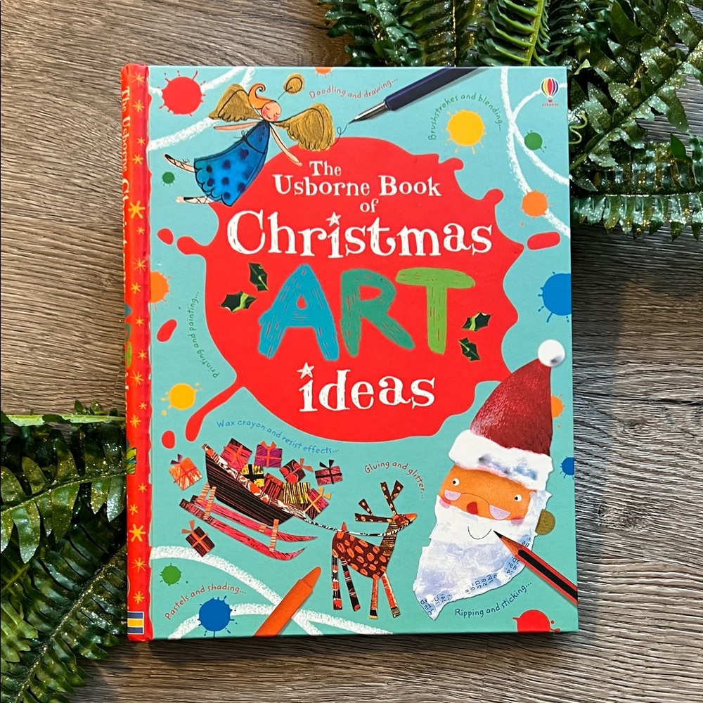 The Usborne Book of Christmas Art Ideas by Fiona Watt craft activity book RETRO